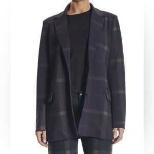 OAT Women's Oversized Plaid Blazer Color Holiday Plaid Size Large NWT